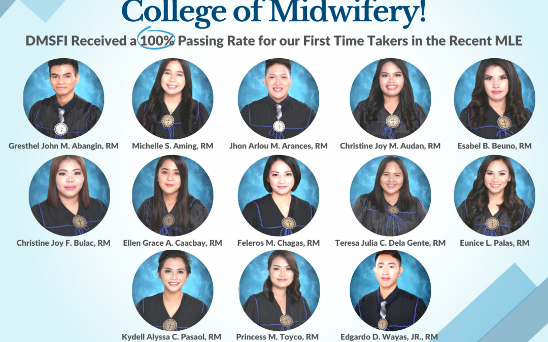 DMSFI Received 100% Passing Rate for the Midwife Licensure Exam