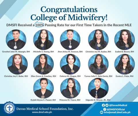 DMSFI Received 100% Passing Rate for the Midwife Licensure Exam - The ...