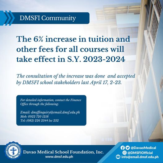 Tuition fee increase SY 2023-2024