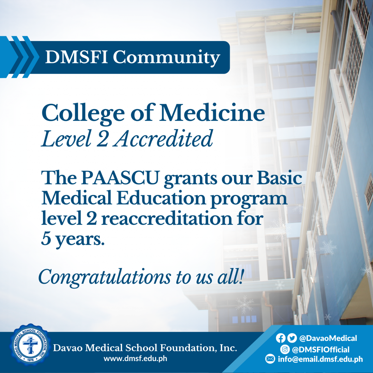 Paascu College of Medicine PAASCU Level 2 Accredited - The Official Davao ...
