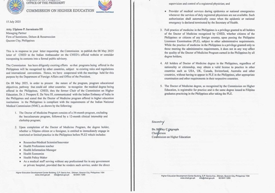 Commission on Higher Education (CHED) Updates on the Doctor of Medicine Program