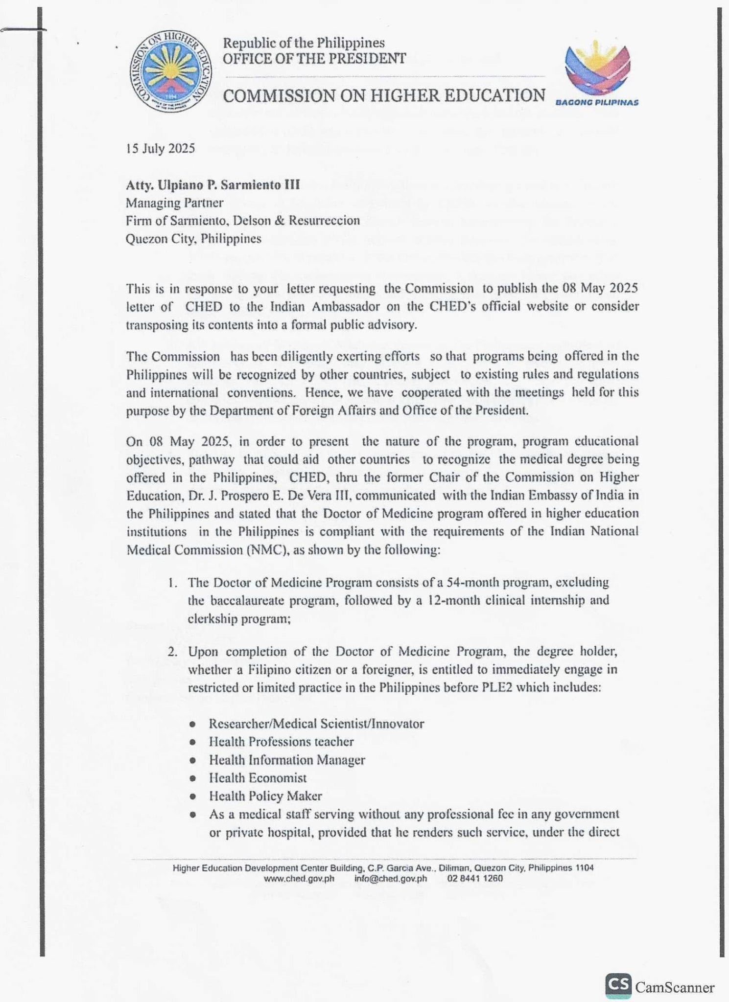 CHED Updates on the Doctor of Medicine Program
