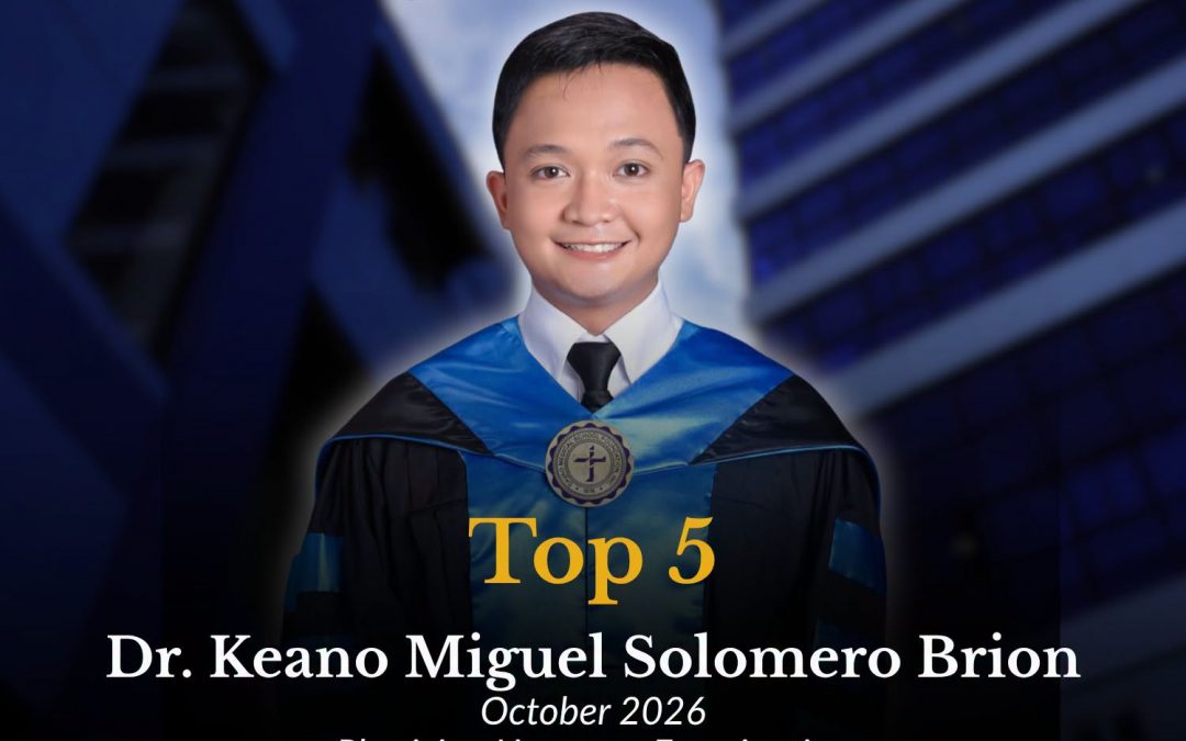 DMSFI proudly celebrates Dr. Keano Miguel Salomero Brion for securing Top 5 in the October 2026 PLE!